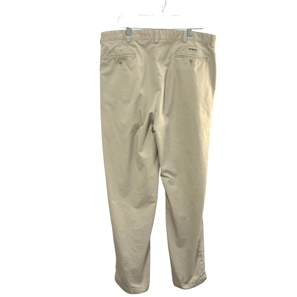 Polo Ralph Lauren Double Pleated Andrew Pant Mens 38x31 Khaki Tan Chino Relaxed